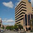 View of 1001 Congress building, with 1005 Congress building to the left of it. 